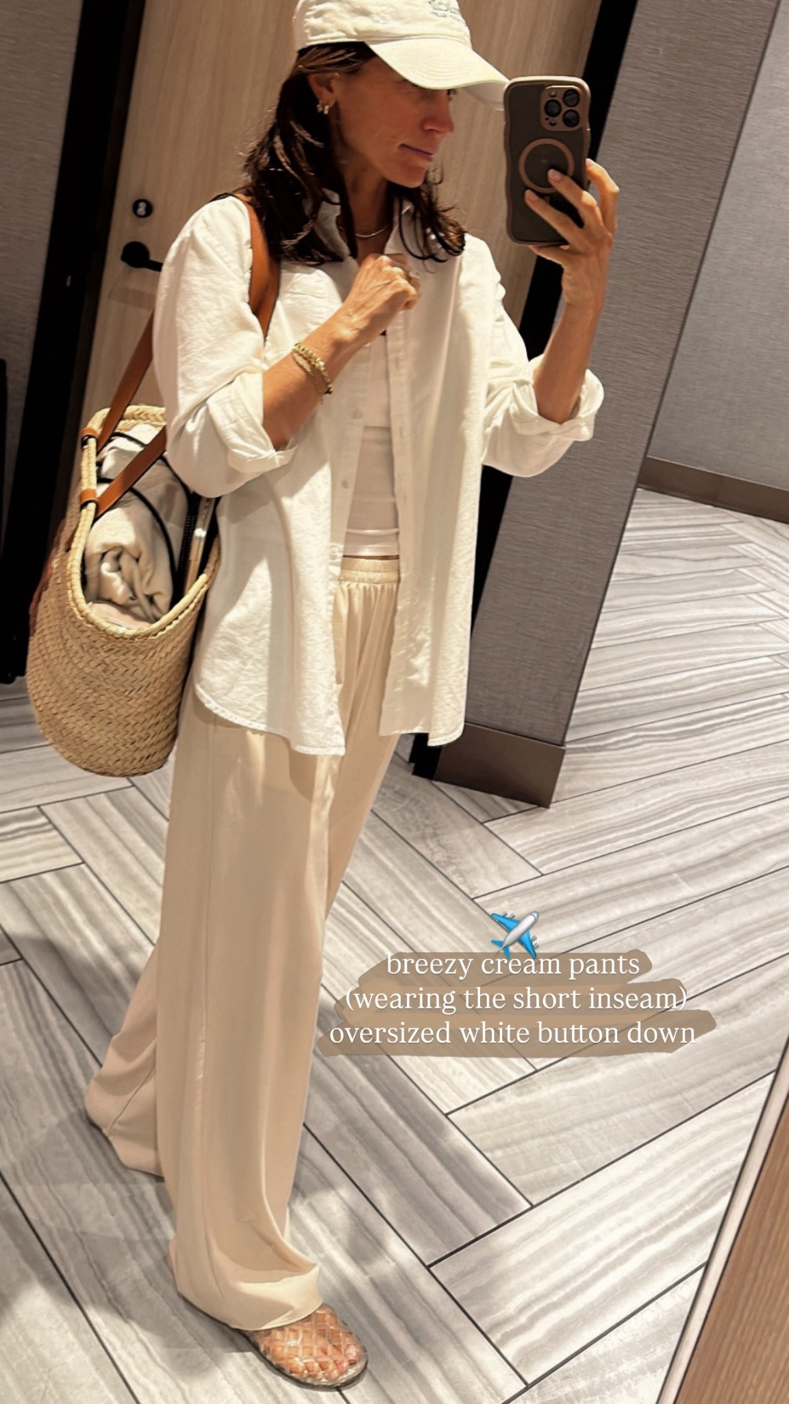 Travel outift 
Perfect pieces when heading to a warm weather destination
Closed toe, yet breathable, flats
Lightweight pants 

#LTKOver40 #LTKPetite