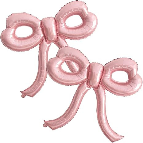 2 Pcs Pink Bow Balloons Bow Party Decorations for Girl Women Pink Bow Birthday Decorations Giant ... | Amazon (US)