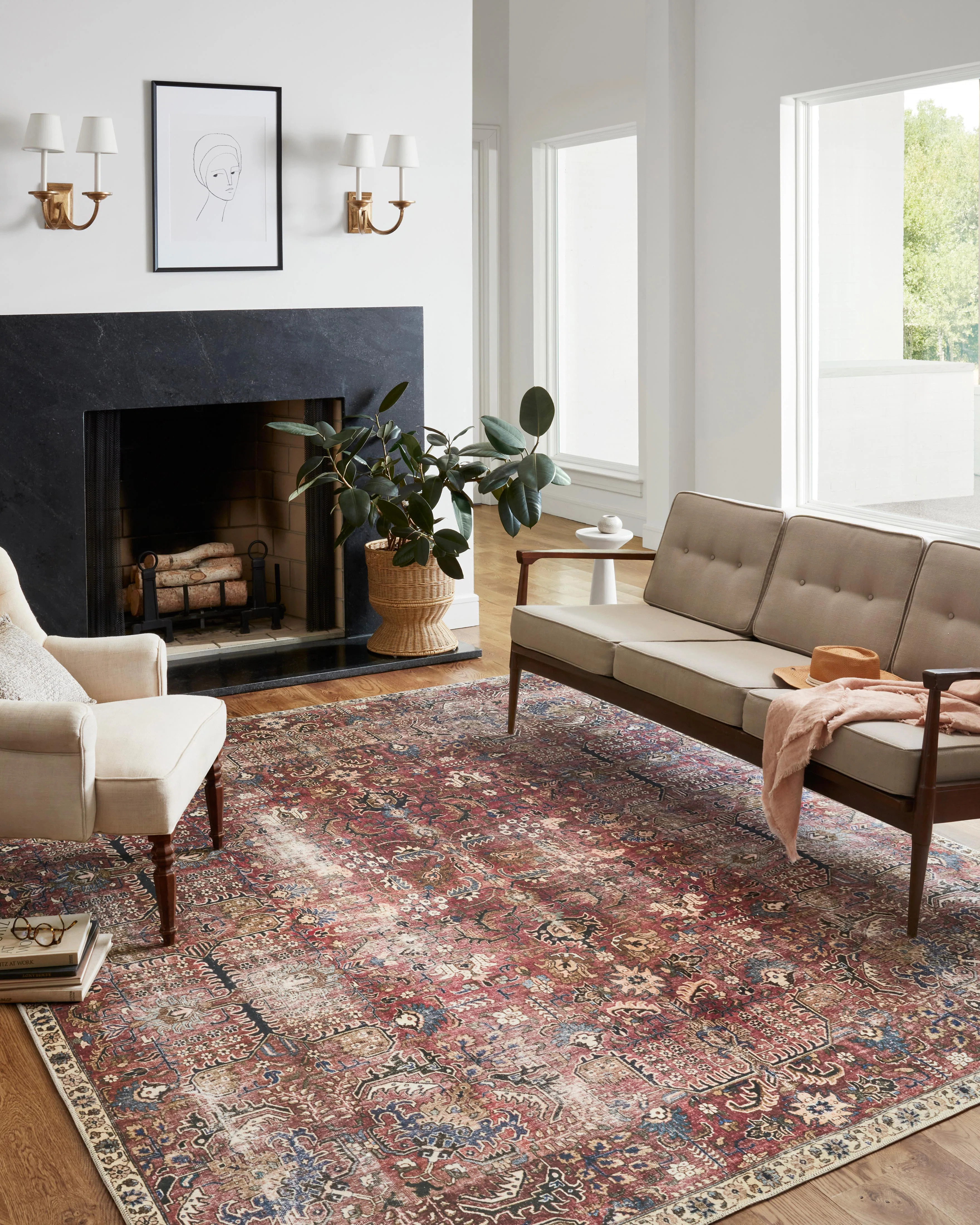 Chris Loves Julia x Loloi Jules Oriental Merlot Rug | Wayfair North America