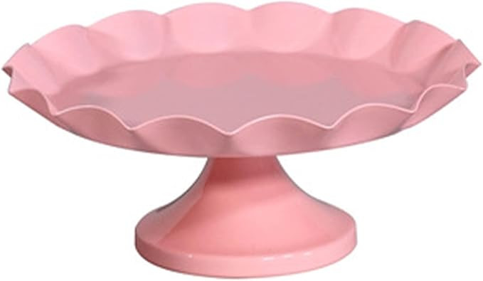 Cake Stand, Ruffle Trim Iron Cake Holder Decorative Cupcake Stand Dessert Table Display Plates De... | Amazon (US)