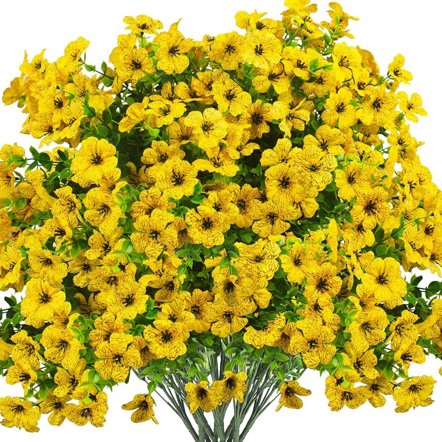 Artificial Fake Flowers for Outdoor Spring Decoration, 16 Bundles Faux Silk Colorful Daisy UV Res... | Amazon (US)