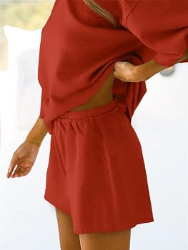 Tankaneo Womens Pajama Sets 3/4 Sleeve Oversized Tops & Loose Fit Shorts Lounge Set with Pockets ... | Amazon (US)