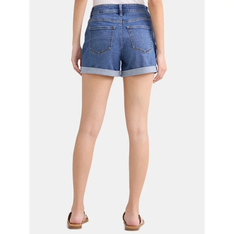 Time and Tru Women's Mid-Rise Denim Short, 4" Inseam, Size 2-20 | Walmart (US)