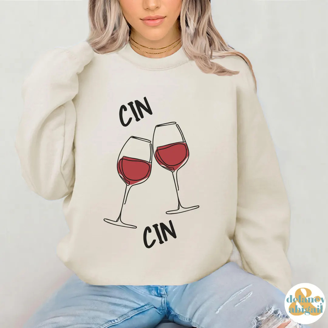 Cin Cin Wine Sweatshirt: Italian Cheers Crewneck - Etsy | Etsy (US)