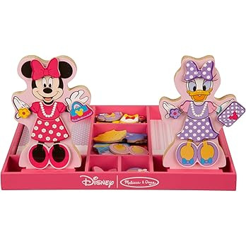Melissa & Doug Disney Minnie Mouse and Daisy Duck Magnetic Dress-Up Wooden Doll Pretend Play Set ... | Amazon (US)