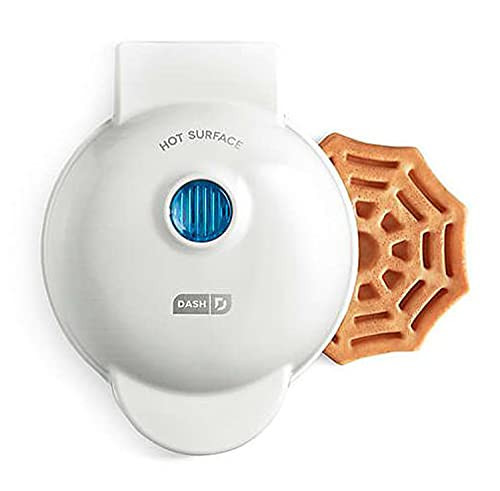 Dash Spiderweb Mini Waffle Maker Halloween Produces Waffles! Easy to Clean & Non-Stick Surfaces! Make Your Own Tasty Homemade Halloween Treats! white, 6.4inches L x 5inches W x 2.8inches H | Amazon (US)