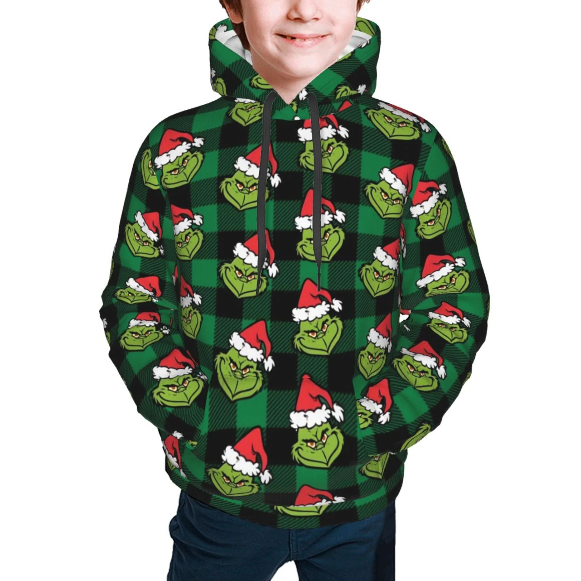 6-18T Boys Girls Merry Christmas Grinch Hoodies Novelty 3D Graphic Sweatshirt Fall Winter Pullove... | Walmart (US)