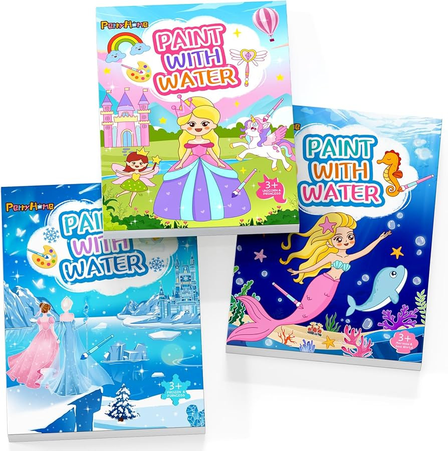 PERRYHOME 3 Pack Paint with Water Coloring Books for Kids Ages 3-5,4-8, Mess Free Toddler Waterco... | Amazon (US)