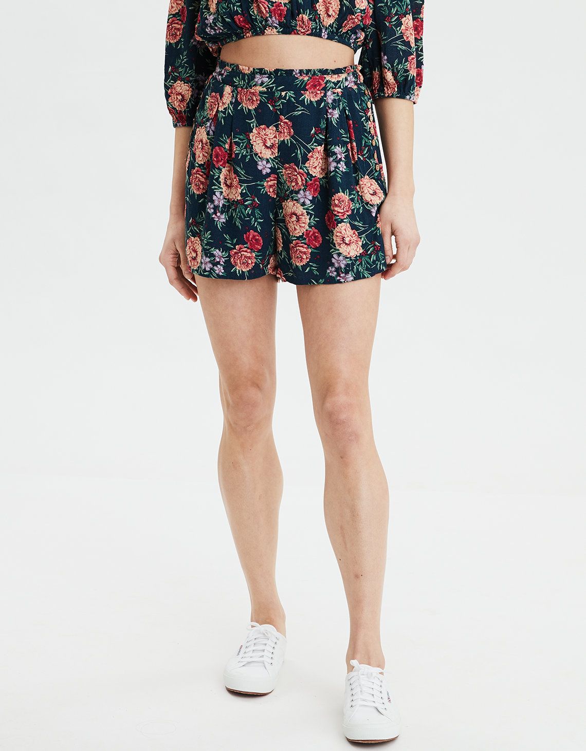 AE High-Waisted Button Side Shorts | American Eagle Outfitters (US & CA)