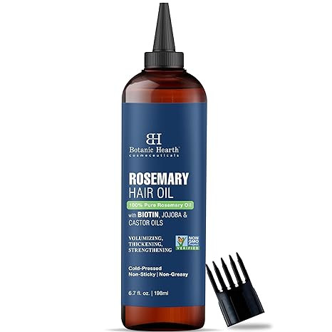 Botanic Hearth 100% Pure Rosemary Oil For Hair Growth (6.7 fl oz) Infused With Biotin, Jojoba & c... | Amazon (US)