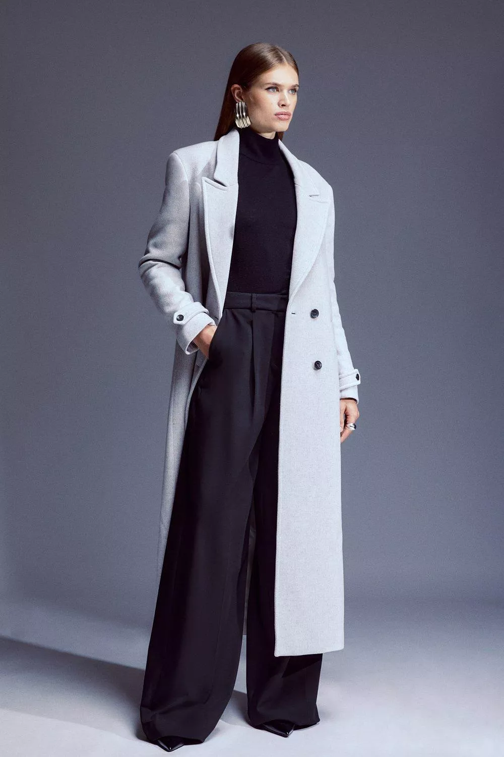 Grey Wool Coats  Karen Millen US