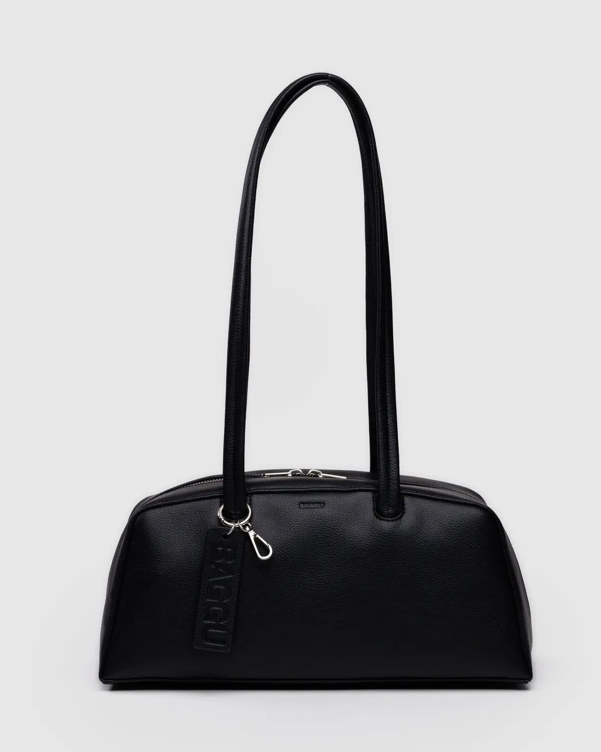 Recycled Leather Bowler Bag Black - Baggu | BAGGU