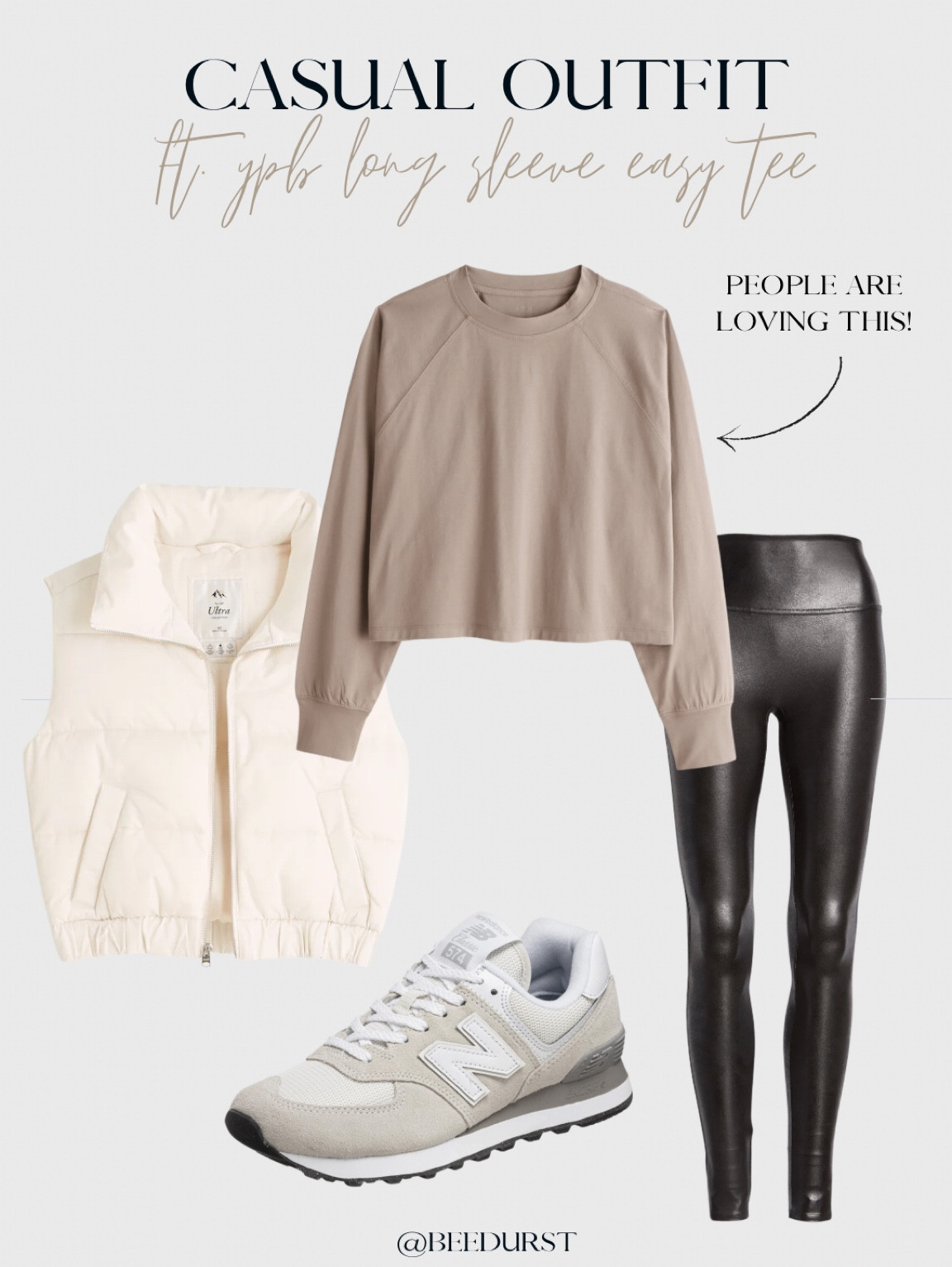 I feel like I’m 1000% more productive at running errands with a cute casual outfit! This one features a popular find from Ambercrbie’s YPB activewear line. You guys are loving this crewneck sweater! 

Casual outfit, outfit inspo, outfit ideas, puffer vest, faux leather leggings, spanx, sneakers, beige sneakers, new balance sneakers, crewneck, Abercrombie, neutral outfit 

#LTKitbag #LTKfit #LTKstyletip