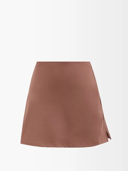 Girlfriend Collective - High-rise Skort - Womens - Dark Brown | Matches (UK)