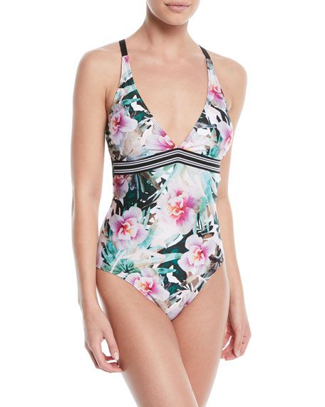 Undercover Tropics Apex Strappy One-Piece Swimsuit | Neiman Marcus