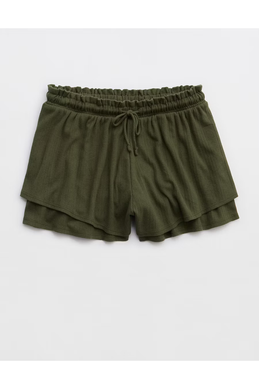 Aerie Pointelle Pajama Boxer Women's Military Green XS | Aerie