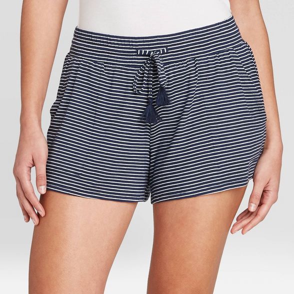 Women's Striped Beautifully Soft Pajama Shorts - Stars Above™ Navy | Target