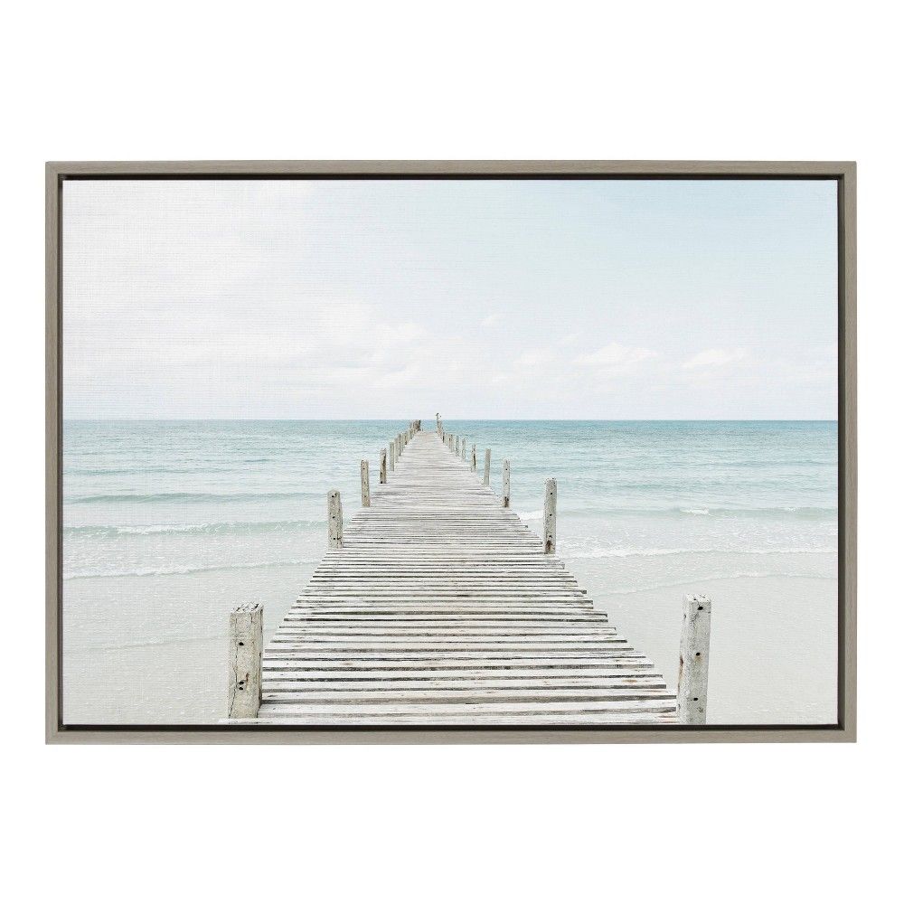23"" x 33"" Sylvie Wooden Pier Framed Canvas by Amy Peterson Gray - Kate and Laurel | Target
