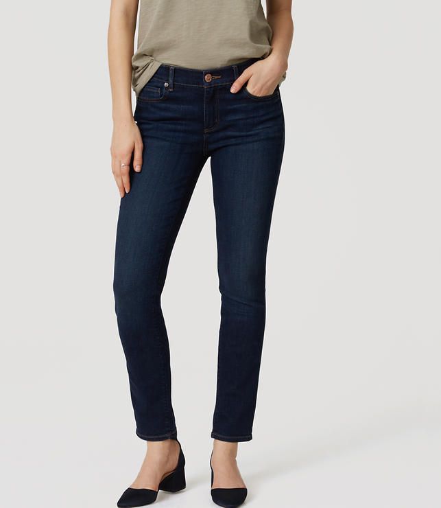 Modern Skinny Jeans in Staple Dark Indigo Wash | LOFT