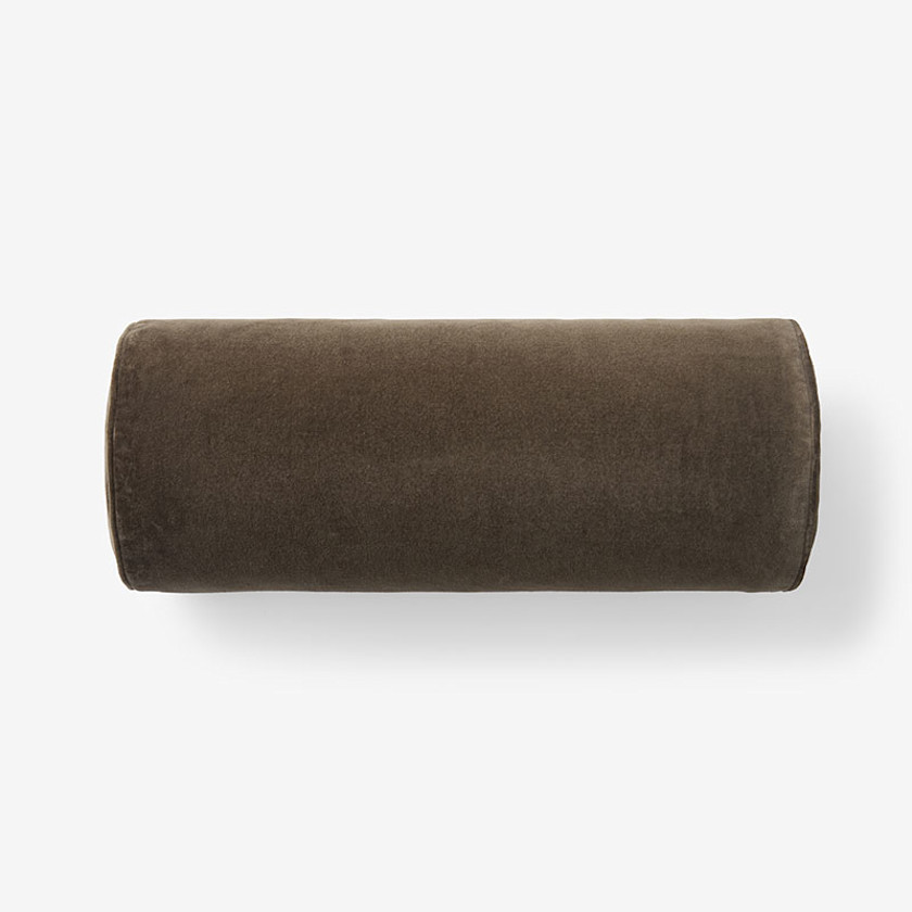 Velvet Decorative Bolster Pillow Cover - Latte, 8 in. x 20 in. - Beige/Brown, Size Bolster 8 x 20, Cotton | The Company Store | The Company Store