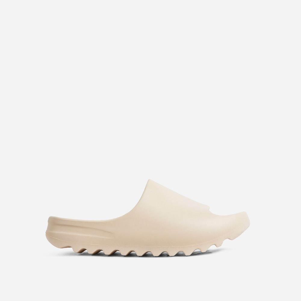 Playoff Flat Slider Sandal In Off White Rubber | EGO (UK)