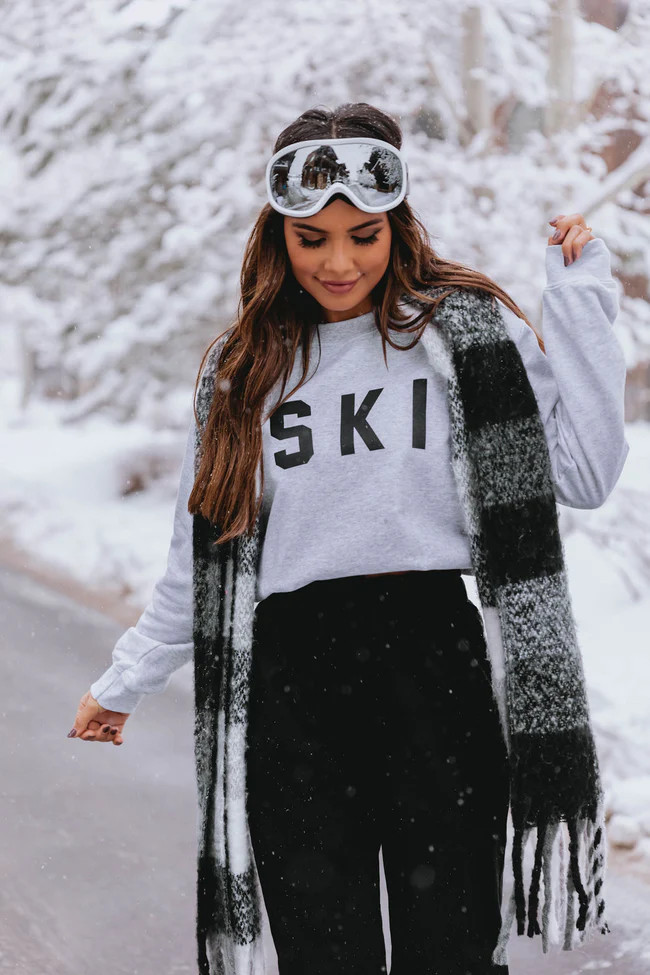 Ski Block Ash Graphic Sweatshirt | Pink Lily