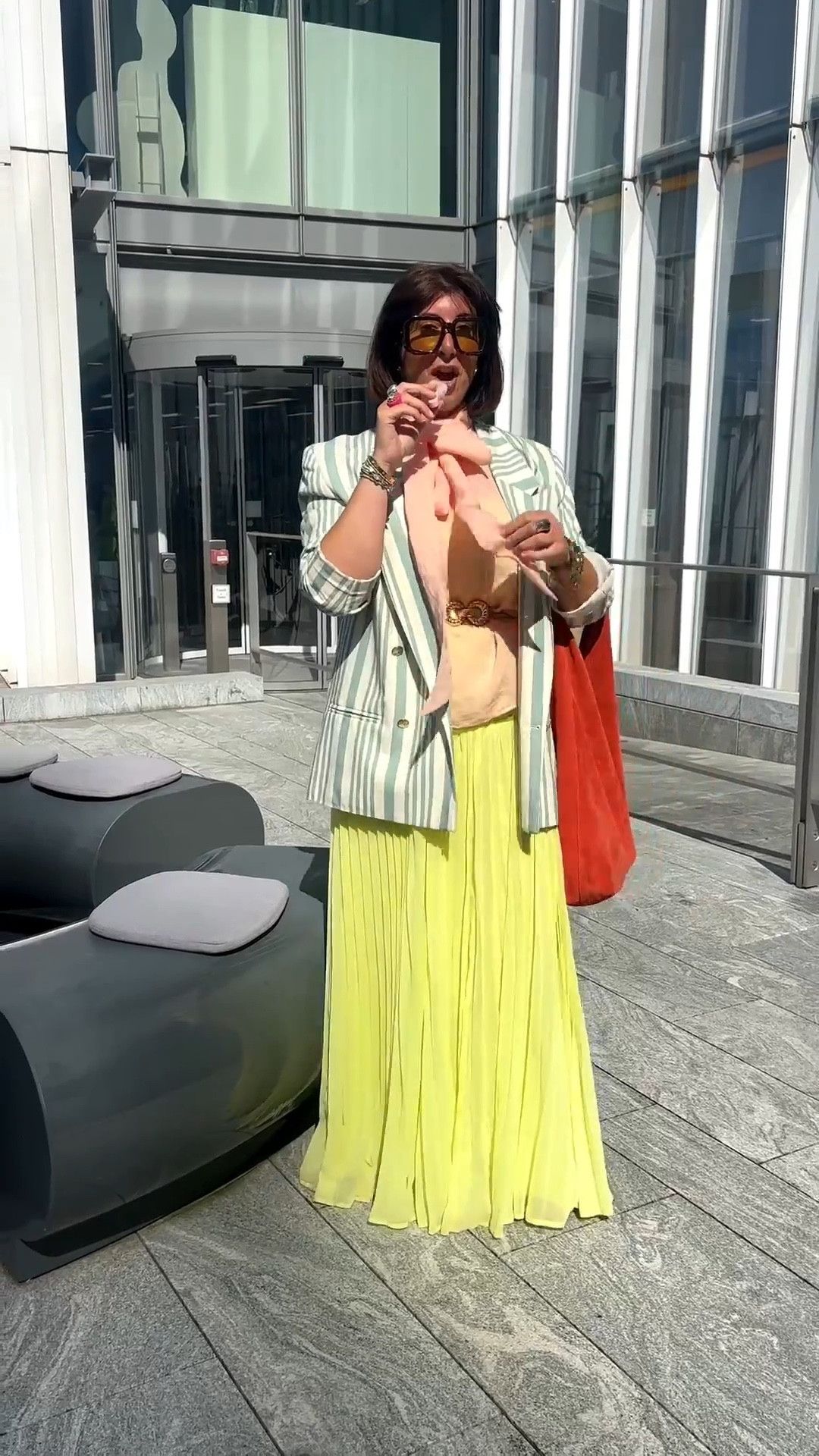 Stripes, lime green and a splash of orange.. Lara’s outfit of the day 

#LTKuk #LTKstyletip #LTKspring