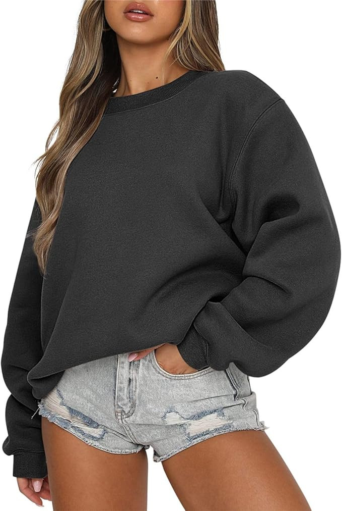 Women's Sweatshirts Hoodies Crewneck Oversized Fleece Pullover Sweaters Cute Top Y2K Teen Girls P... | Amazon (US)