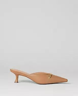 Chain Leather Mule Pumps | Ann Taylor (US)