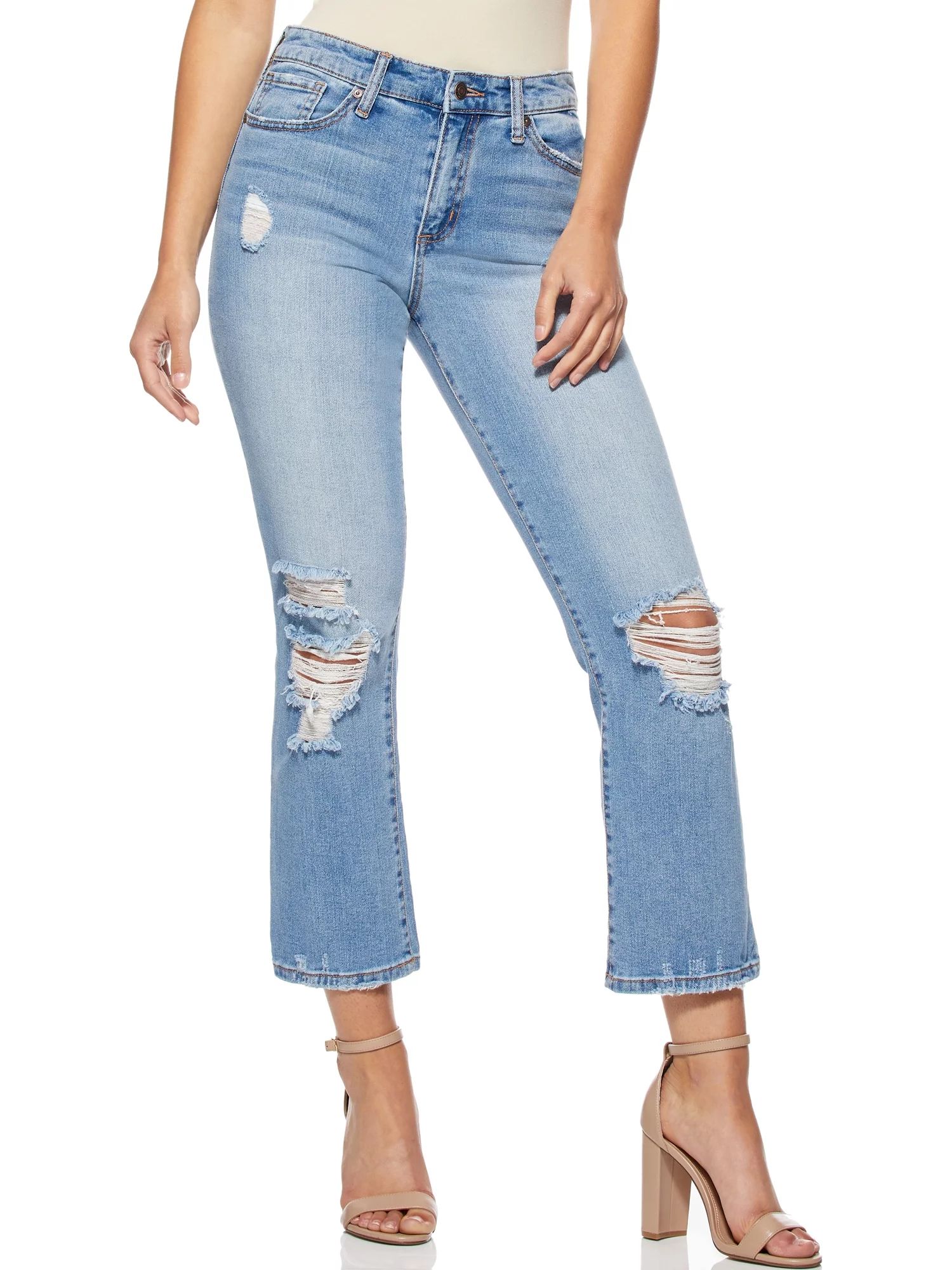 Sofia Jeans by Sofia Vergara Mayra High Waist Crop Kick Flare Jeans, Women's | Walmart (US)