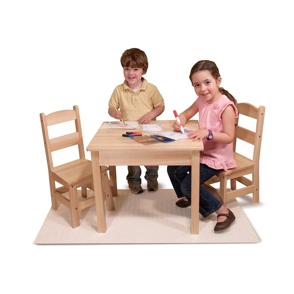 Melissa & Doug Wooden Table & Chairs 3-Piece Set - 28.5" x 8" x 23.75 | Bed Bath & Beyond
