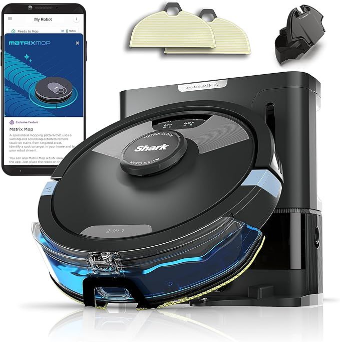 Shark Matrix Plus 2in1 Robot Vacuum & Mop with Sonic Mopping, Matrix Clean, Home Mapping, HEPA Ba... | Amazon (US)