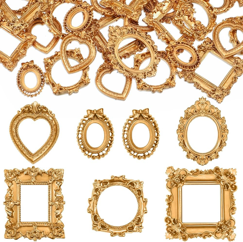 60 Pcs Mini Frame, Vintage Resin Picture Frame, Antique Photo Resin Frame DIY Small Photo Frame f... | Amazon (US)