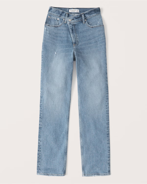Women's 90s Ultra High Rise Straight Jeans | Women's Bottoms | Abercrombie.com | Abercrombie & Fitch (US)