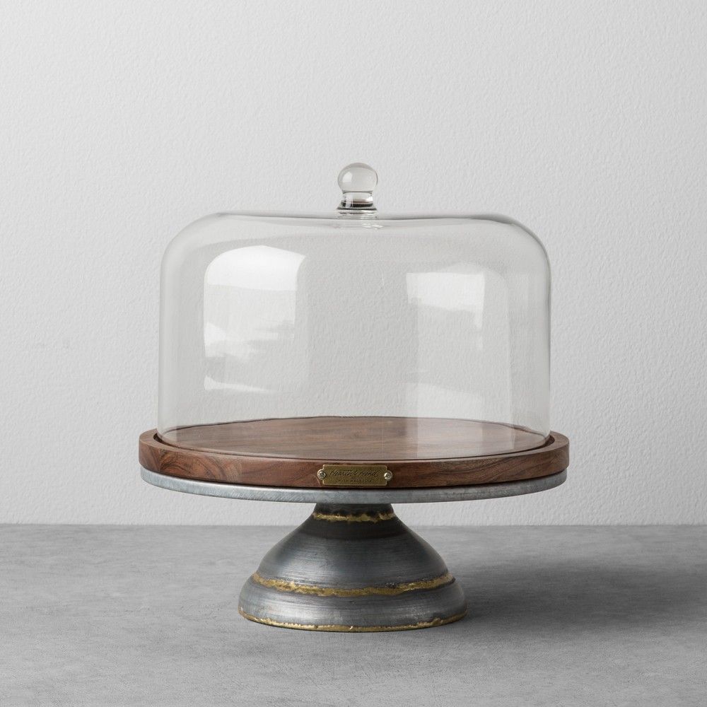 Wood & Metal Covered Cake Stand - Hearth & Hand with Magnolia | Target