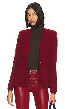 L'AGENCE Lacey Knit Blazer in Dark Bordeaux from Revolve.com | Revolve Clothing (Global)
