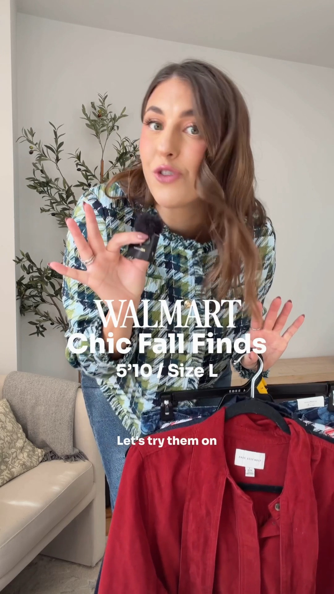 Walmart new arrivals for fall fashion! What’s new at Walmart? Tweed jackets, corduroy shirts, floral denim, and more size large.