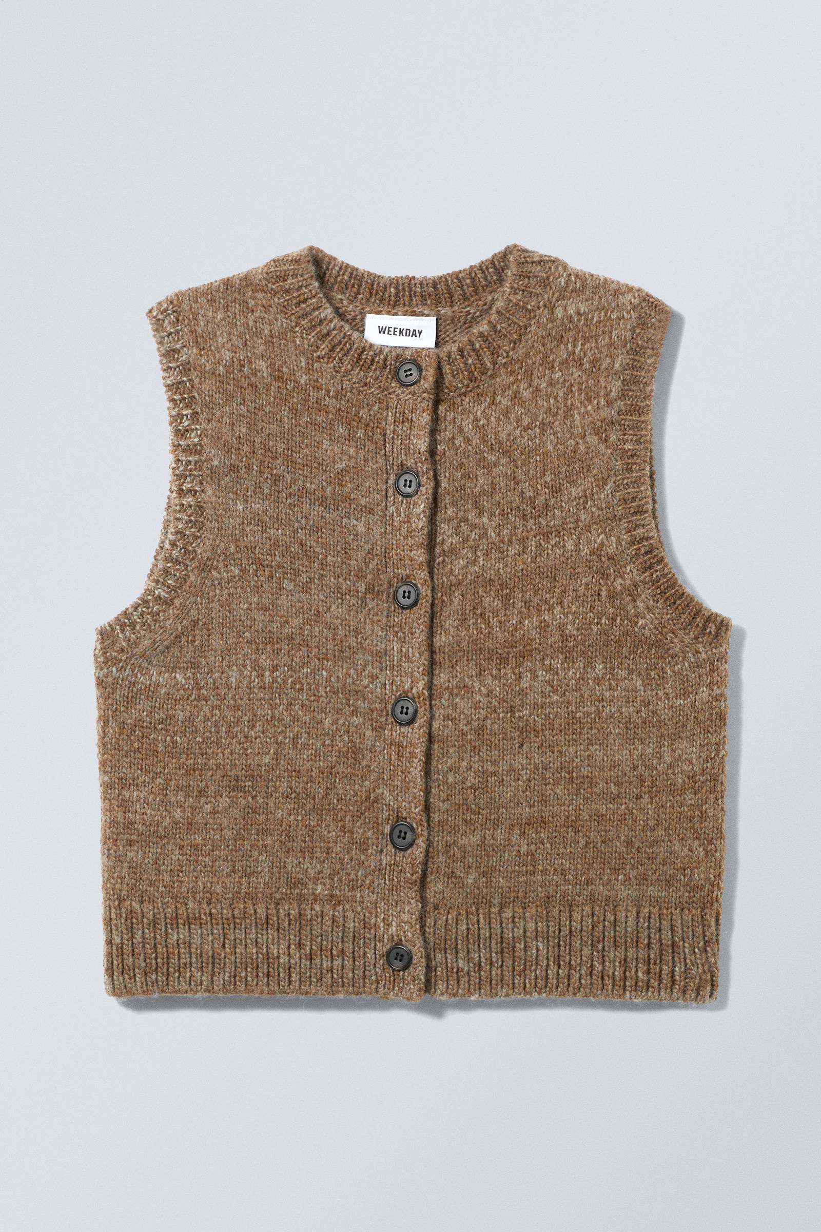 Knitted Wool Blend Vest | Weekday