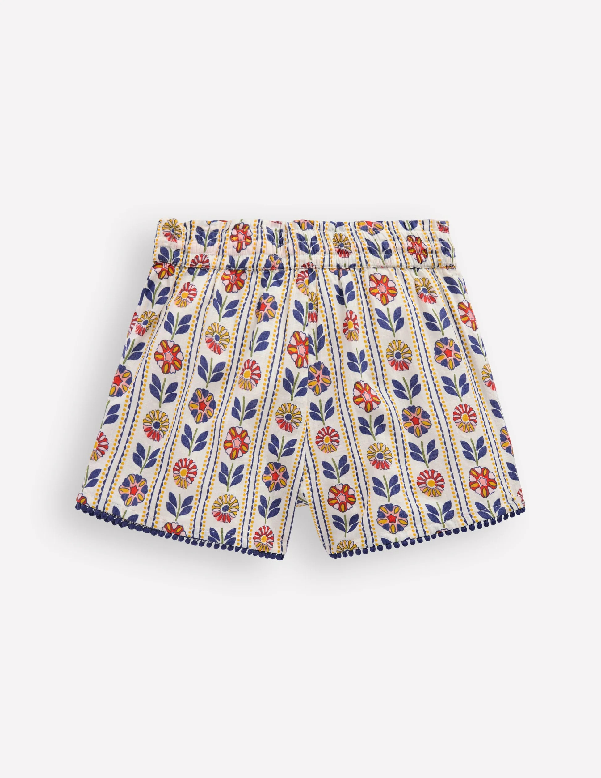 Pull-on Vacation Shorts-Ivory Floral Stripe | Boden (US)