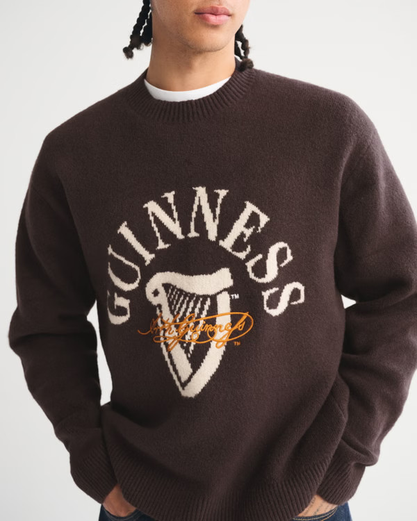 Oversized Guinness Graphic Crew Sweater | Abercrombie & Fitch (US)