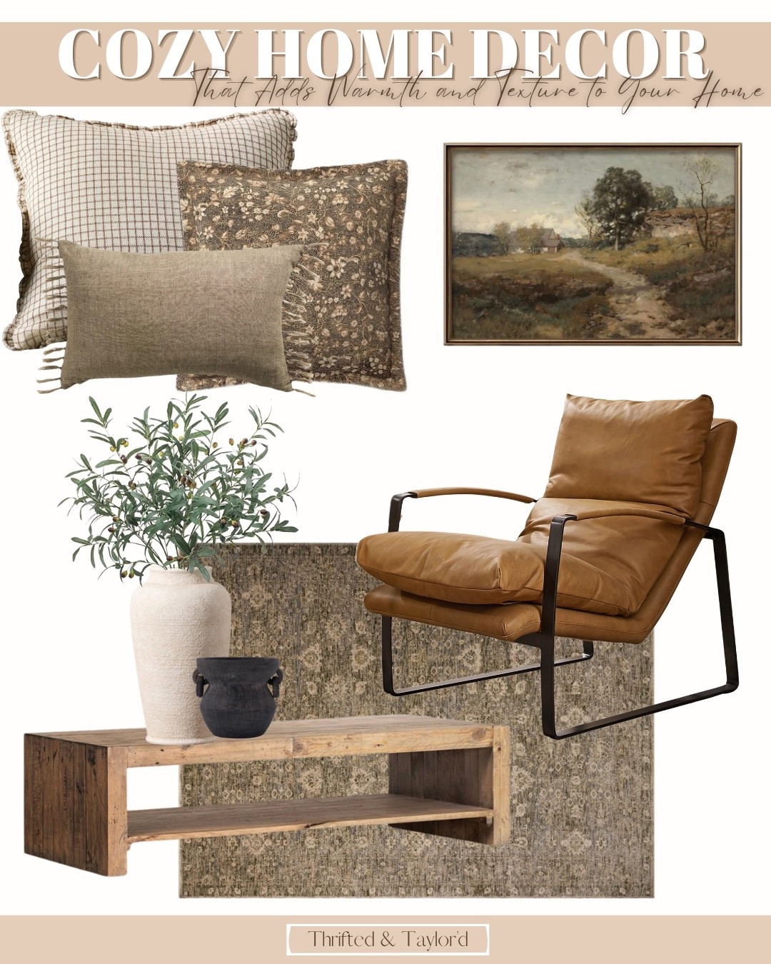 These are the kinds of pieces that instantly make a home feel warmer and more lived-in.

I’ve been especially drawn to earthy textures and cozy layered neutrals lately… warm wood tones, vintage-inspired art, soft patterned textiles, pottery, and those rich cognac leather accents that make a space feel collected over time instead of overly styled.

The best part about this kind of decor is that you don’t need to completely redo a room to get the look. Sometimes it’s just adding a few warmer textures and thoughtful pieces that completely changes the feeling of a space.

I linked everything here if you’re wanting to bring more warmth and texture into your home this season 🤎

#LTKHome