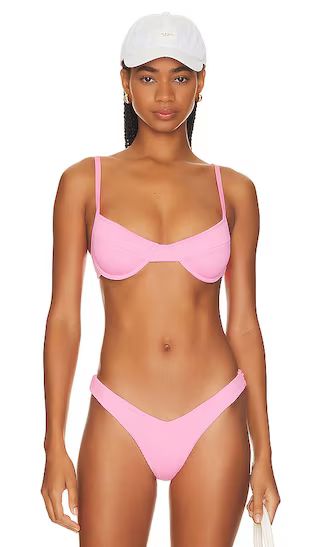 Ditzy Underwire Bikini Top in Bubblegum Pink Ribbed | Revolve Clothing (Global)