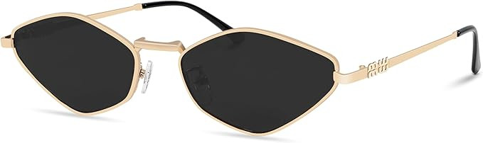 Rmerom Retro Irregular Metal Sunglasses for Women Men, 2025 Trendy Vintage 90s Chic Small Narrow ... | Amazon (US)