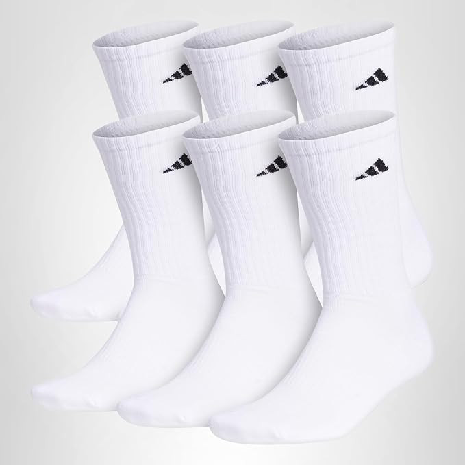 adidas Men's Athletic Cushioned Crew Socks (6 Pairs) Durable & Comfortable | Amazon (US)