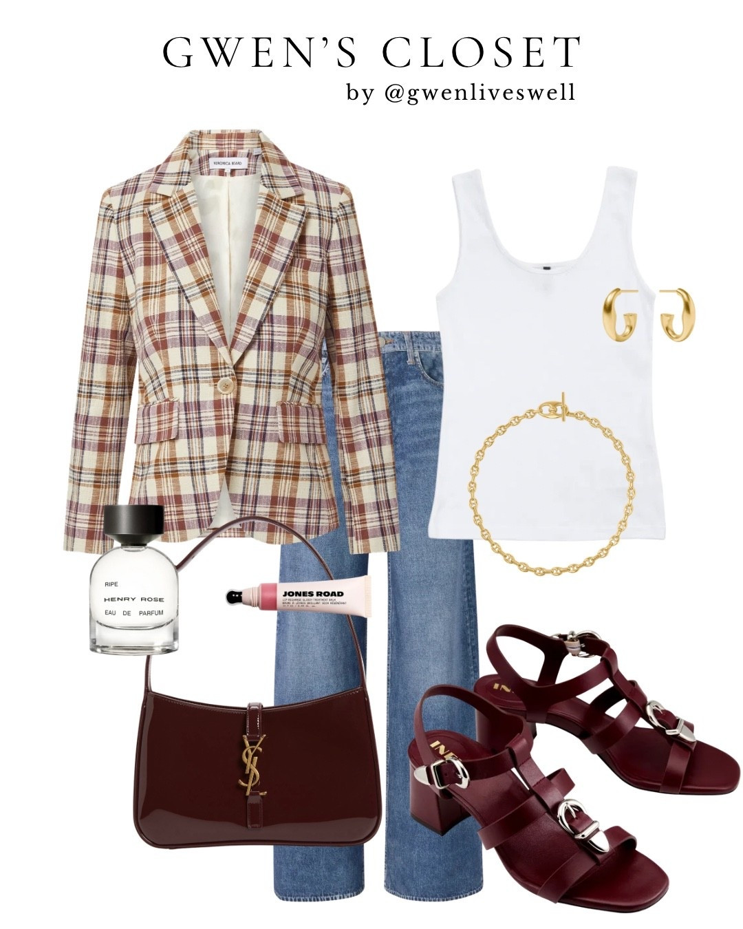 Plaid blazers in the summer just hit differently. This @Veronica Beard blazer paired with a simple white tank, relaxed denim, and rich burgundy accessories, this Veronica Beard favorite feels polished without trying too hard. A timeless outfit formula I’ll be reaching for again and again.

#LTKootd #LTKgrwm #LTKOver40