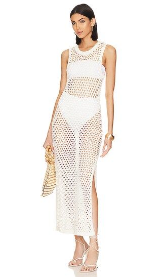 Ry Open Knit Sweater Dress in White | Revolve Clothing (Global)