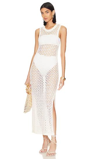 Ry Open Knit Sweater Dress in White | Revolve Clothing (Global)