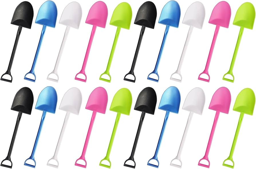 Novelty Mini Shovel Shape Spoons Cute Disposable Plastic Dessert Spoons | Amazon (US)