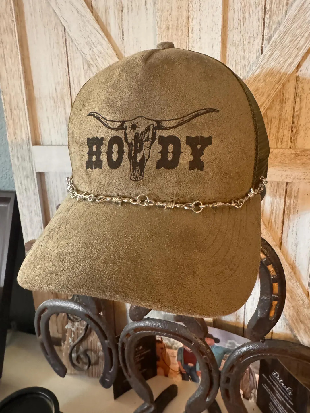 Hand Burned Longhorn With HOWDY Suede Ball Cap | Custom Western Inspired Hat | Adjustable Cowboy ... | Etsy (US)
