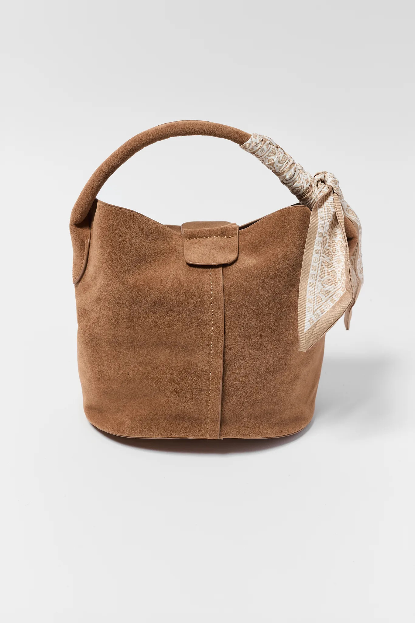 Serena Tan Faux Suede Bag | Avara